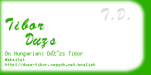tibor duzs business card